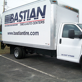 Bastian Tire and Auto cargo vehicle