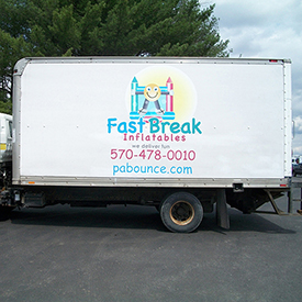 Fast Break Inflatables cargo vehicle